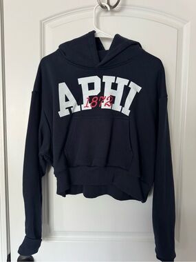 APHI Navy Cropped Hoodie